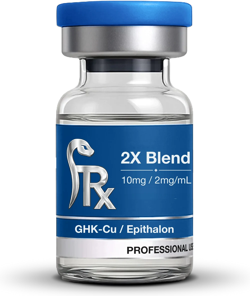 ForbiddenRx generic peptide vial — GHK-Cu / Epithalon photography in progress