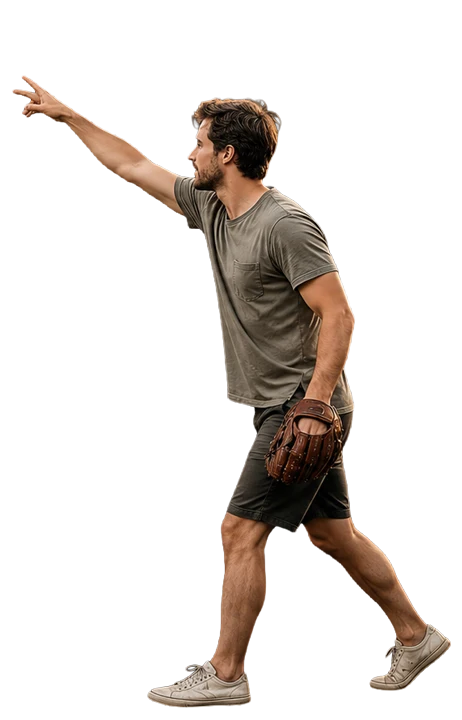 Man throwing a baseball